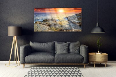 Slika na akrilnem steklu Sea sun landscape