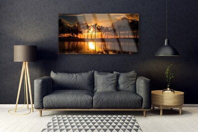 Slika na akrilnem steklu Drevo sun landscape