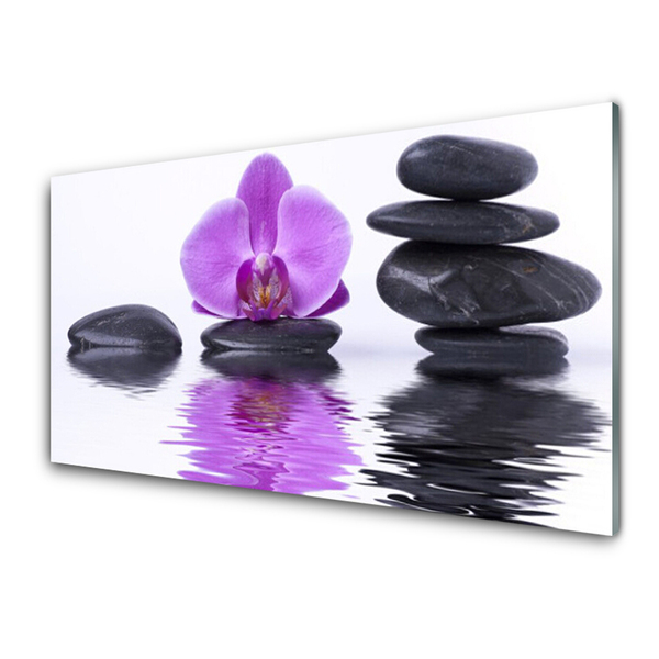 Slika na akrilnem steklu Flower water mirror razmislek