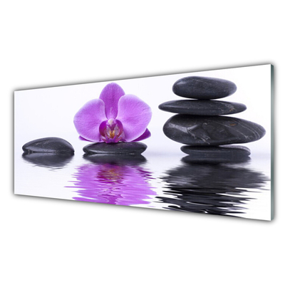 Slika na akrilnem steklu Flower water mirror razmislek