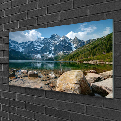 Slika na akrilnem steklu Mountain lake landscape