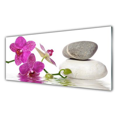 Slika na akrilnem steklu Bela flower art