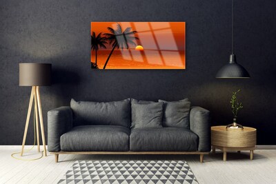 Slika na akrilnem steklu Palma sea sun landscape