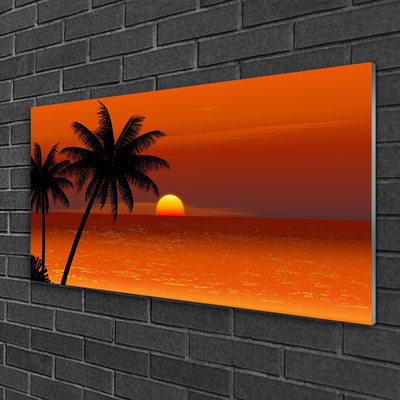 Slika na akrilnem steklu Palma sea sun landscape