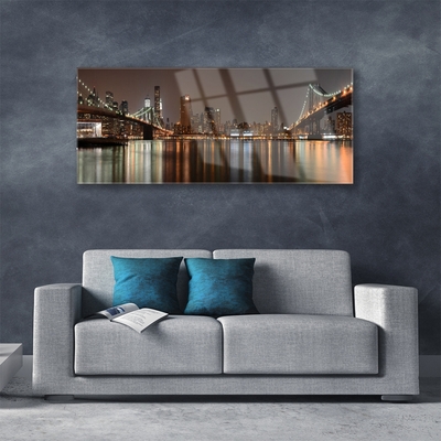 Slika na akrilnem steklu Mesto mostovi arhitektura