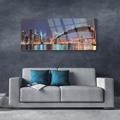 Slika na akrilnem steklu Bridge mesto arhitektura