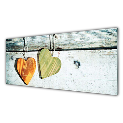 Slika na akrilnem steklu Srce wood art