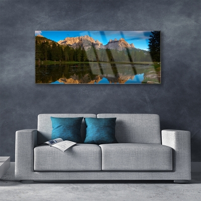 Slika na akrilnem steklu Forest lake landscape