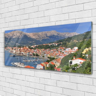 Slika na akrilnem steklu Mesto mountain morje landscape