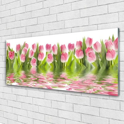 Slika na akrilnem steklu Obrat tulipani nature