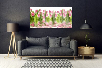 Slika na akrilnem steklu Obrat tulipani nature