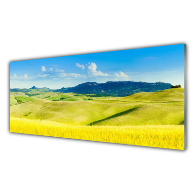 Slika na akrilnem steklu Gorska vasica krajine