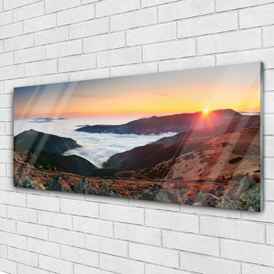 Slika na akrilnem steklu Oblaki sun mountains landscape
