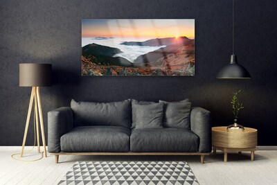 Slika na akrilnem steklu Oblaki sun mountains landscape