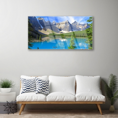 Slika na akrilnem steklu Lake forest mountain landscape