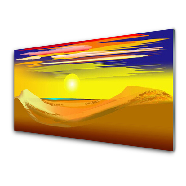 Slika na akrilnem steklu Desert sun art
