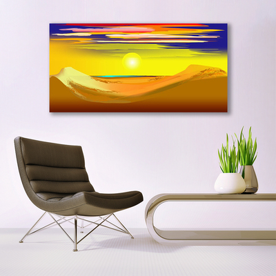 Slika na akrilnem steklu Desert sun art