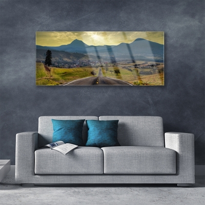 Slika na akrilnem steklu Mountain road landscape