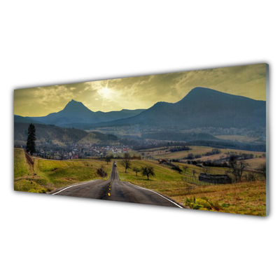 Slika na akrilnem steklu Mountain road landscape