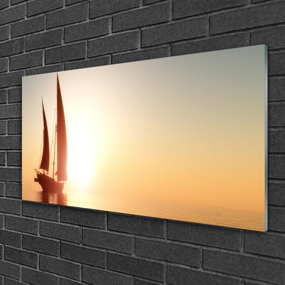 Slika na akrilnem steklu Čoln sea sun landscape