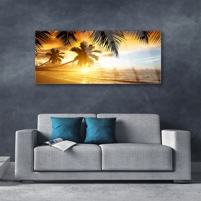 Slika na akrilnem steklu Palm beach sea landscape