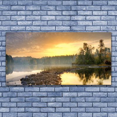 Slika na akrilnem steklu Jezero ribnik landscape