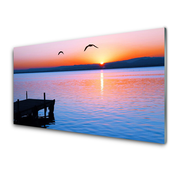 Slika na akrilnem steklu Morje pier sun landscape