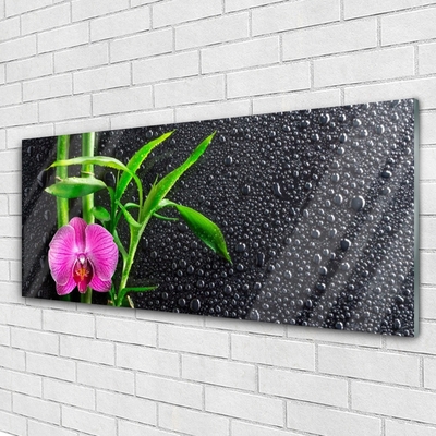 Slika na akrilnem steklu Bamboo flower drops