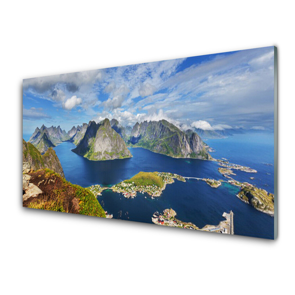 Slika na akrilnem steklu Mountain landscape bay morje