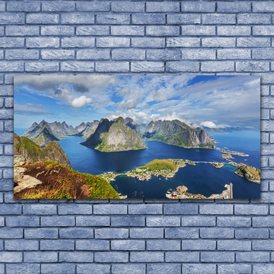 Slika na akrilnem steklu Mountain landscape bay morje