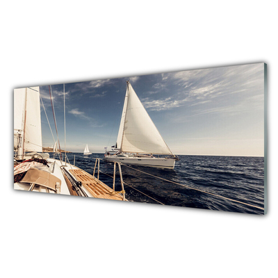 Slika na akrilnem steklu Čoln sea landscape