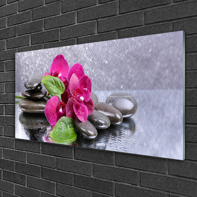Slika na akrilnem steklu Orchid flower art