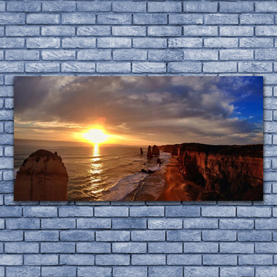 Slika na akrilnem steklu Sea sun landscape