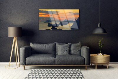 Slika na akrilnem steklu Sea rock mountain landscape