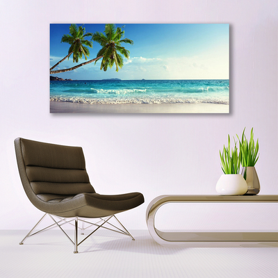 Slika na akrilnem steklu Seaside palm beach landscape