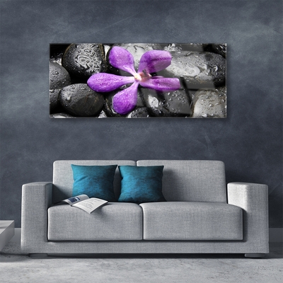 Slika na akrilnem steklu Flower stones art