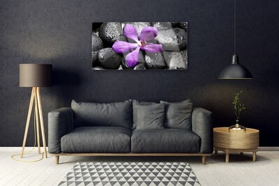 Slika na akrilnem steklu Flower stones art