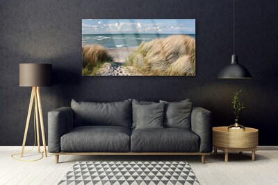 Slika na akrilnem steklu Plaža sea grass landscape