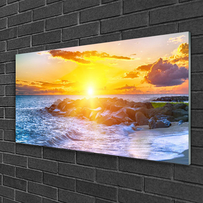 Slika na akrilnem steklu Sončni zahod ob morju