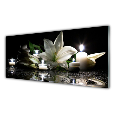 Slika na akrilnem steklu Spa sveče lily nature