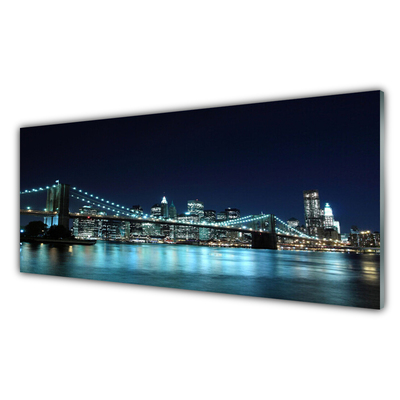 Slika na akrilnem steklu Bridge mesto arhitektura night