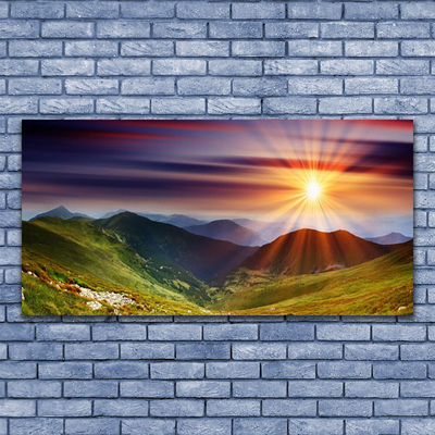 Slika na akrilnem steklu Sunset mountain landscape
