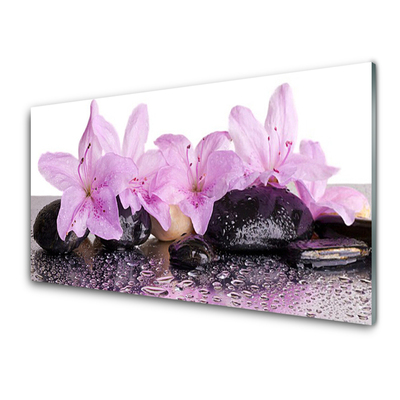 Slika na akrilnem steklu Vodne lilije cvetje rosa