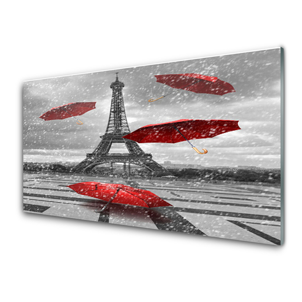 Slika na akrilnem steklu Eifflov stolp v parizu umbrella