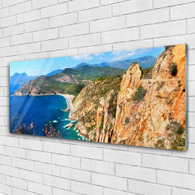 Slika na akrilnem steklu Sea cliff coast mountains