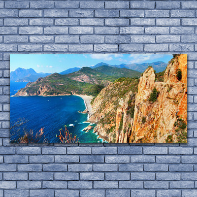 Slika na akrilnem steklu Sea cliff coast mountains