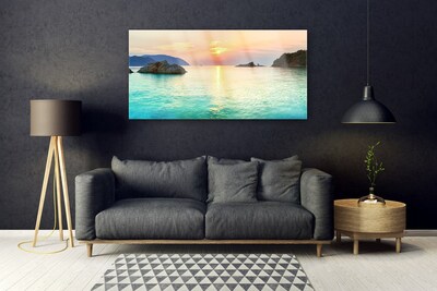 Slika na akrilnem steklu Sun rocks sea landscape