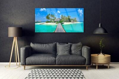 Slika na akrilnem steklu Tropical palm beach
