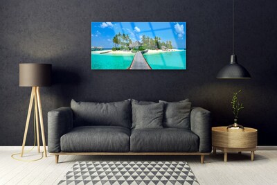 Slika na akrilnem steklu Tropical palm beach