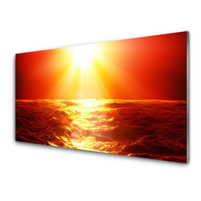 Slika na akrilnem steklu Sunset sea wave